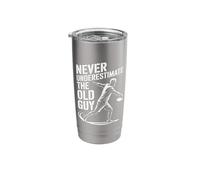 Never Underestimate The Old Guy Funny Disc Golf Stainless Steel Insulated Tumbler