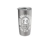 Never Underestimate The Old Guy Funny Disc Golf Sunset Skull Stainless Steel Insulated Tumbler