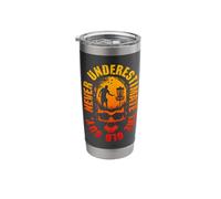Never Underestimate The Old Guy Funny Disc Golf Sunset Skull Stainless Steel Insulated Tumbler