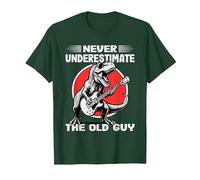 Never Underestimate The Old Guy Funny T Rex Dinosaur Retired T-Shirt, Men, Dark Green, XX-Large
