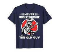 Never Underestimate The Old Guy Funny T Rex Dinosaur Retired T-Shirt, Men, Navy Blue, 5X-Large