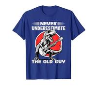 Never Underestimate The Old Guy Funny T Rex Dinosaur Retired T-Shirt, Men, Royal Blue, 3X-Large