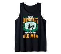 Never Underestimate The Old Man Golfer Dad Grandpa Golfing Tank Top