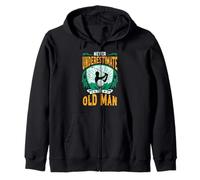 Never Underestimate The Old Man Golfer Dad Grandpa Golfing Zip Hoodie