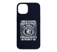 Never Underestimate the Power of A Woman With A Husky Dog Case for iPhone 13