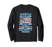 Never Underestimate USS Harry S. Truman CVN-75 Veteran Long Sleeve T-Shirt