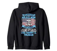 Never Underestimate USS Harry S. Truman CVN-75 Veteran Zip Hoodie