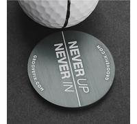Never Up - Never In, BIG Ball marker (Gun Metal)