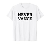 Never Vance Political Statement Typography Value Graphic T-Shirt, Men, White, L