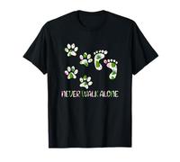 Never Walk a Alone Paw Dog Flower Dog Friends Dog Lover T-Shirt