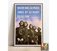 Never Was So Much Owed By So Many Churchill War Propaganda Poster Similar to A1-36"x24" :: Bring Your Walls To Life !
