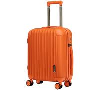 NEVERA® Cabin Suitcase 55x40x20cm Lightweight Carry On Small Hand Luggage with TSA Lock, Approved for Over 100 Airlines Including EasyJet, Ryanair, British Airways & Virgin (Orange, 38 Litre)