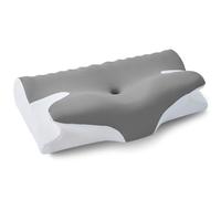 NEVERA Ergonomic Memory Foam Cervical Pillow, Contoured Neck Support, Comfortable Side Sleeper Pillow for Back and Side Sleeping (Grey)