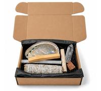 NeverBetterCo New Beginnings Smudge Kit - White Sage, Palo Santo, Selenite, Clear Quartz & Tiger’s Eye Gift Set