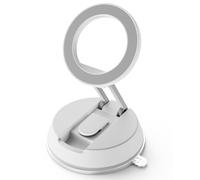 NeverFall Car Phone Holder for MagSafe [78+LBS Ultra Grip | 2400gf Magnetic Power] 360° Foldable Car Mount Cell Phone Holders for Your Car for iPhone 17-12 All Smartphones, Carbon Fiber, with Base Pad