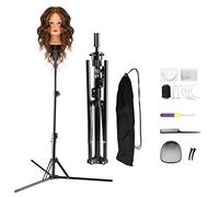 Neverland 63 Inch Wig Stand, Training Head Stands Tripod, Sturdy Metal Hairdressing Doll Mannequin Heads Stand, Canvas Foam Manikin Heads for Wigs, Training and Hairdressing