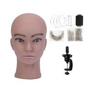 Neverland Beauty Bald Afro Mannequin Head Female Cosmetology Manikin Training Mannequin Head for Making Wigs Hat Glasses Display Styling With Table Clamp