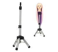 Neverland Beauty & Health Adjustable Mannequin Head Tripod Hairdressing Stand Neverland Beauty Aluminum Metal Manikin Dolls Styling Head Table Tripod Stand Holder for Training Head-Silver