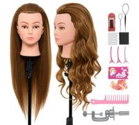 Neverland Beauty Mannequin Head with Hair,60% Real Human Hair Straight 26"-28" Doll Head Human Hair for Hairdresser