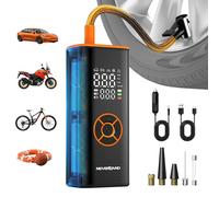 NEVERLAND Bike Pump-150 PSI Electric Bike Pump with Digital Dual Values Display, Emergency LED Light, Rechargeable Tyre Pump for Car, Motorcycle, Bike, Ball