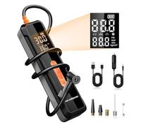 NEVERLAND Car Tyre Inflator Air Compressor - Electric Bike Pump | 150PSI Cordless Tyre Inflator Rechargeable with Digital Screen, LED Light for Car, Motorcycle, Bike, Ball