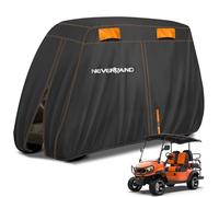 NEVERLAND Golf Cart Cover 4 Passenger, Heavy Duty 420D Golf Cart Covers, Waterproof Club Car Golf Cart Cover with Zipper Doors Compatible with EZGO Yamaha Club Car 4 Seat (Up to 115 Inch)
