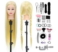 Neverland Training Head 30 Inch Professional Hairdressing 100% Synthetic Fiber Hair Mannequin Doll Head Practicing with Braid Set + Clamp