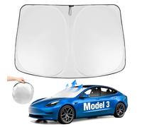 Neverland Windshield Sun Shade - Custom Fit for Tesla Model 3 2017-2023, 210D Oxford Heat Shield Front Window Sunshade Visor, Block 99% UV for Screen Protection & Battery Saver Accessories