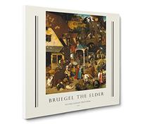 Neverlandish Proverbs By Pieter Bruegel The Elder Canvas Print | Gallery Wrapped 30mm Frame Wall Art | 14x14 inches | Ready to Hang | Classic Picture | Living Room Bedroom Lounge Office