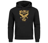 Neverless Men's Hoodie Eagle Print Retro Print Vintage Design Hooded Pullover Men Fashion Street Style, black, XL