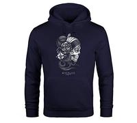 Neverless® Men's Hoodie Santa Muerte La Catrina Mexican Skull Dia de los Muertos Tattoo Design Hooded Pullover Men - Blue - XXXX-Large
