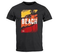 Neverless Men's Summer Venice Beach Surfing Design Print Beach Palm Trees Fashion Street Style T-Shirt, Venice Beach Dark Grey, 4XL