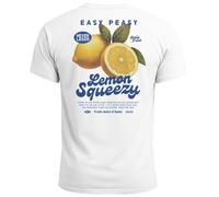 Neverless Men's T-Shirt Backprint Easy Peasy Lemon Squeezy Citrus Fruits Italy Vintage Print T-Shirt Fashion Street Style, Lemon Squeezy White, M