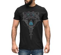 Neverless Men's T-Shirt Berserker Bear Viking Warrior Odin Thor Valhalla Runes Valknut Nordic Mythology, Berserker Black, XXL