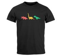 Neverless Men's T-Shirt Dinosaur Print Polygon Animals Geometric Print Fashion Street Style, Geometric Dino Black, M