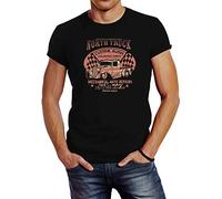 Neverless Men's T-Shirt Hot Rod Big Block Car Tuning V8 Vintage Truck Print Slim Fit - Black - XXXX-Large