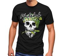 Neverless® Men's T-Shirt Pfalzbub Palatine Wine Skull Print Shirt Fashion Street Style - Black - X-Large