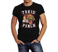Neverless® Men's T-Shirt Tiger Head Print Tokyo Punch Lettering Tattoo Style Fashion Street Style Slim Fit - Black - XXXX-Large