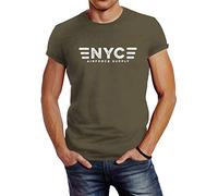 Neverless® NYC New York City Airforce Supply Army Print Mens T-Shirt - Green - XX-Large