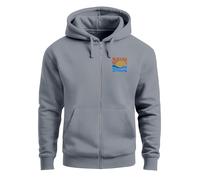Neverless® Sweat Jacket Men's Zip Hoodie Pullover Hood Logo Print Summer Sun Wave Beach Sea Fashion Street Style, Sun Wave Batch Convoy Grey, L