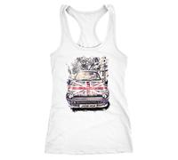 Neverless Womens London United Kingdomn Car UK Flag England Great Britain Racerback Tank Top, London Car White, XL