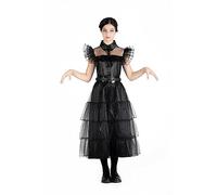 Nevermore Academy Costume - Official Wednesday Addams School Uniform for Kids, Perfect Nevermore Costume for Dress-Up & Role Play - Size 152cm