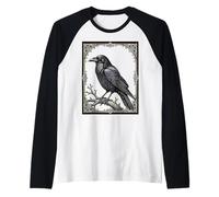 Nevermore Elegance The Watchful Raven Raglan Baseball Tee
