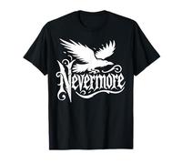 Nevermore Gothic Raven Edgar Allen Poe Literary Dark Quote T-Shirt