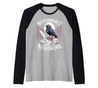 Nevermore More Like Nerdmore Raven Reader Humor Raglan Baseball Tee