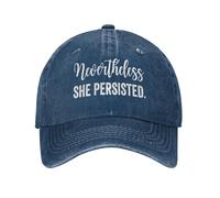 Nevertheless She Persisted Cap Political Women Rights Vintage Dad Hat Navy Blue
