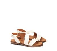 Nevia Flat Leather Sandals White