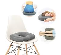 Nevife Inflatable Donut Cushion for Tailbone Pain Relief, Orthopedic Coccyx & Pressure Relief Cushion - Hemorrhoid Pillow for Sciatica, Postpartum, Wheelchair, Car/Office/Home Use (34X28X8.3CM)(Gray)