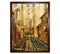 Nevinson Soul Soulless City New York Abstract Painting Art Print Framed Poster Wall Decor 12x16 inch