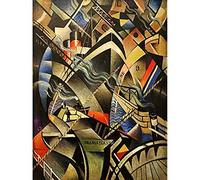 Nevinson The Arrival Abstract Futurist Painting Art Print Canvas Premium Wall Decor Poster Mural